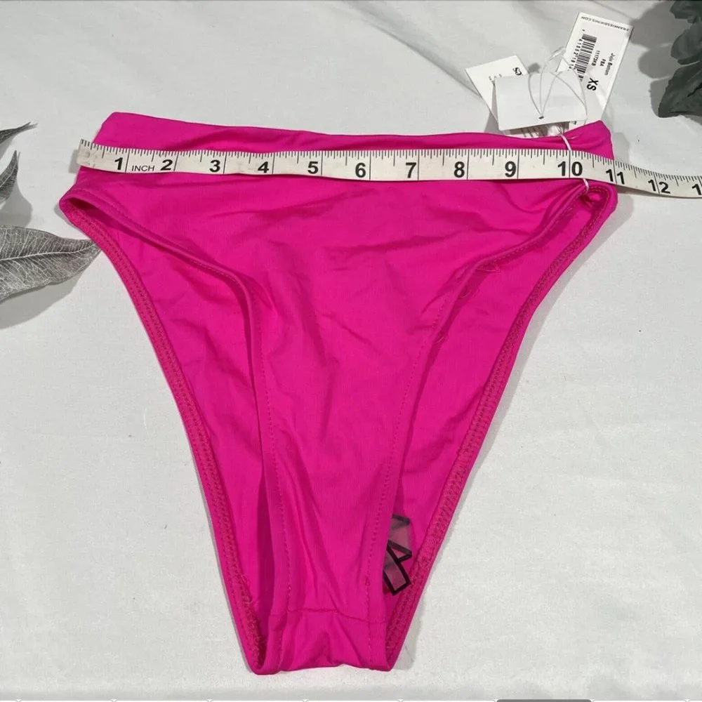 NWD $85 Frankies Bikini‎ [ XS ] Juju Bikini Bottoms in Fuchsia Pink #5262